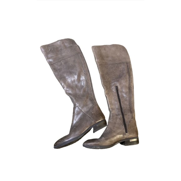 Vince Camuto Pedra Over The Knee Wide Calf Leather Zip Boots Size 7.5 - Picture 2 of 13
